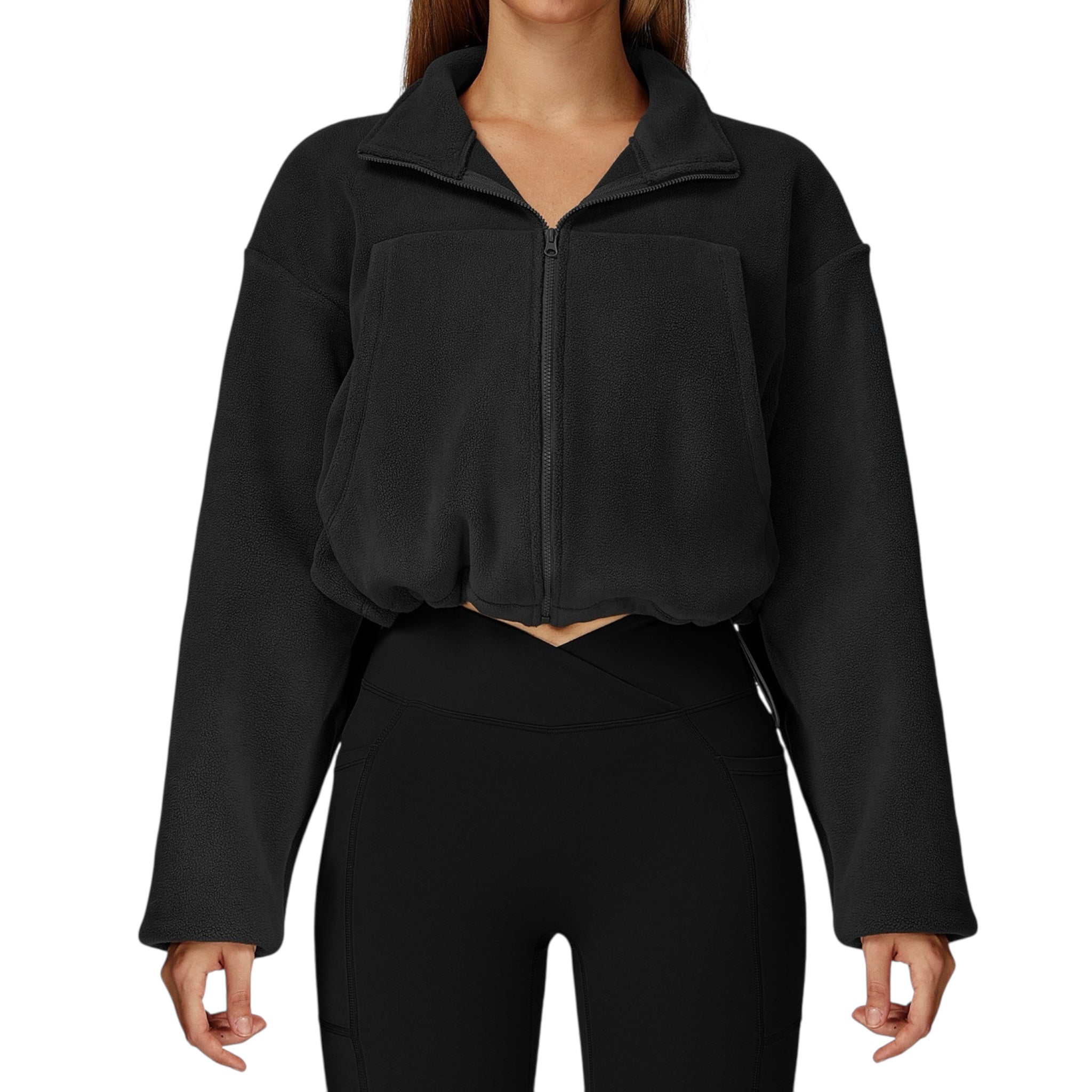 FAITHRISE CROP ZIP UP FLEECE JACKET