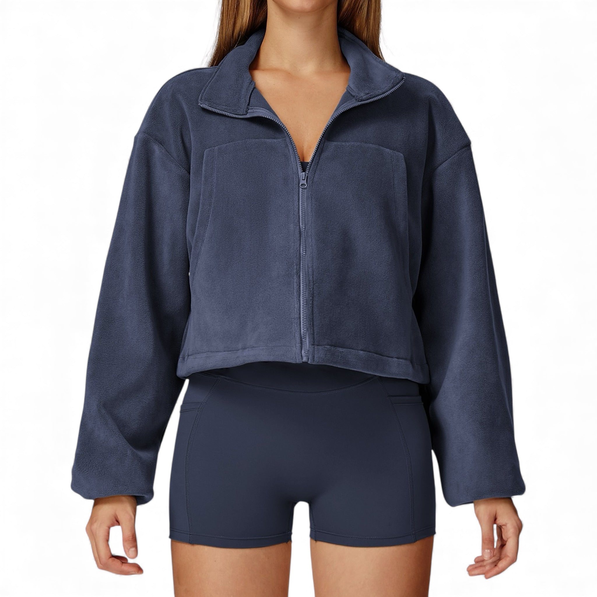 FAITHRISE CROP ZIP UP FLEECE JACKET