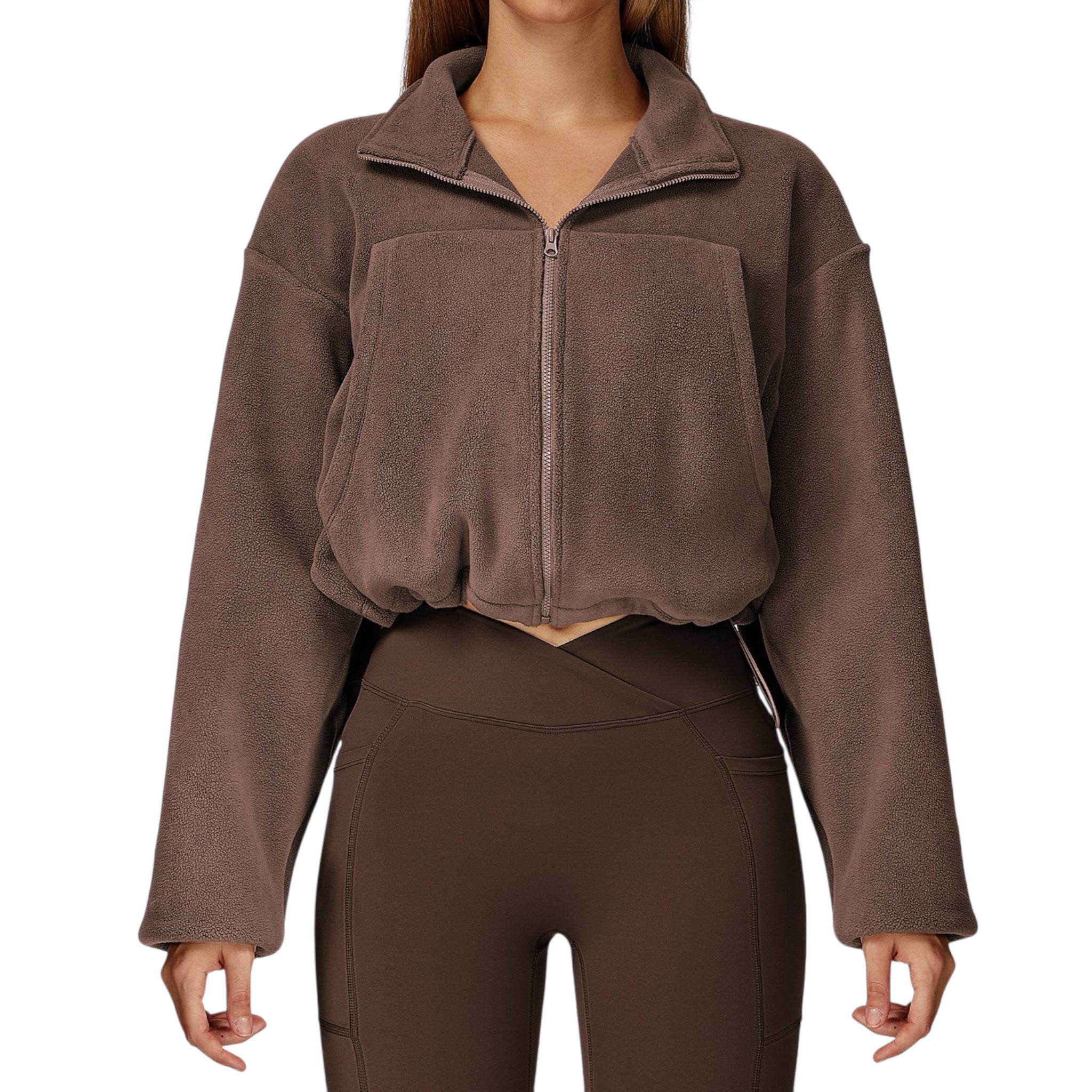 FAITHRISE CROP ZIP UP FLEECE JACKET